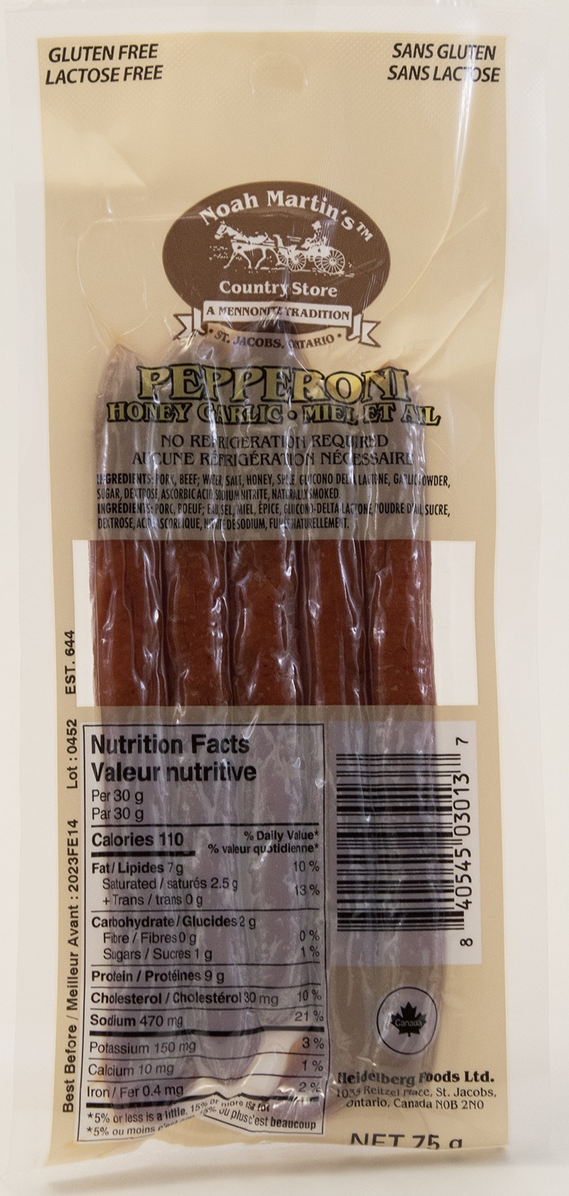 Pepperoni Sticks Honey Garlic